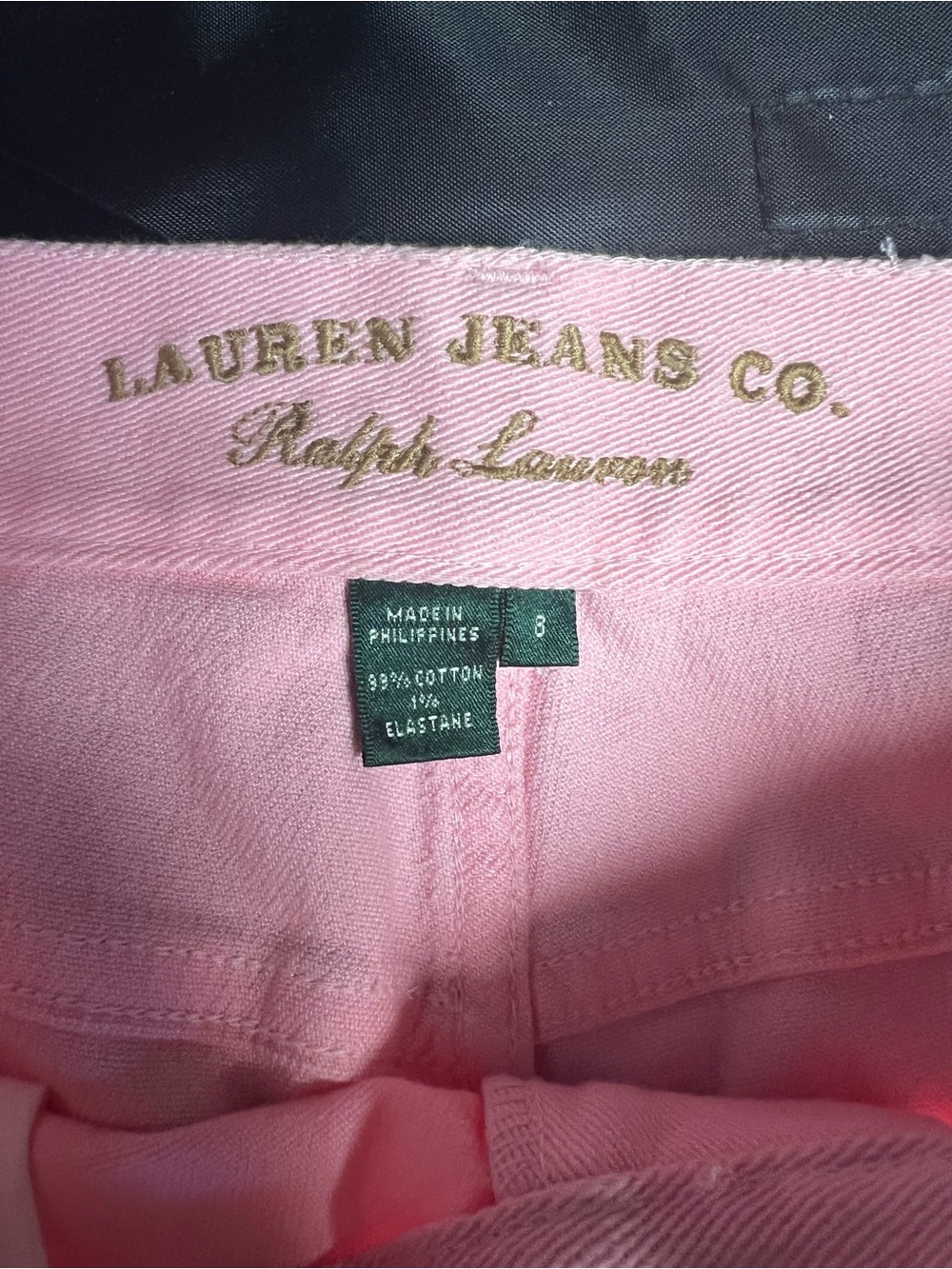 VTG Lauren Jeans Co Ralph Lauren Pink Denim Capri Pants Y2K Barbiecore size 8 - Picture 7 of 7